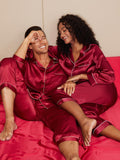 SilkSilky FR Pure Soie Manches longues Couple RougeVineux 002