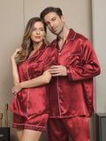 SilkSilky FR Pure Soie Manches longues Couple RougeVineux 004