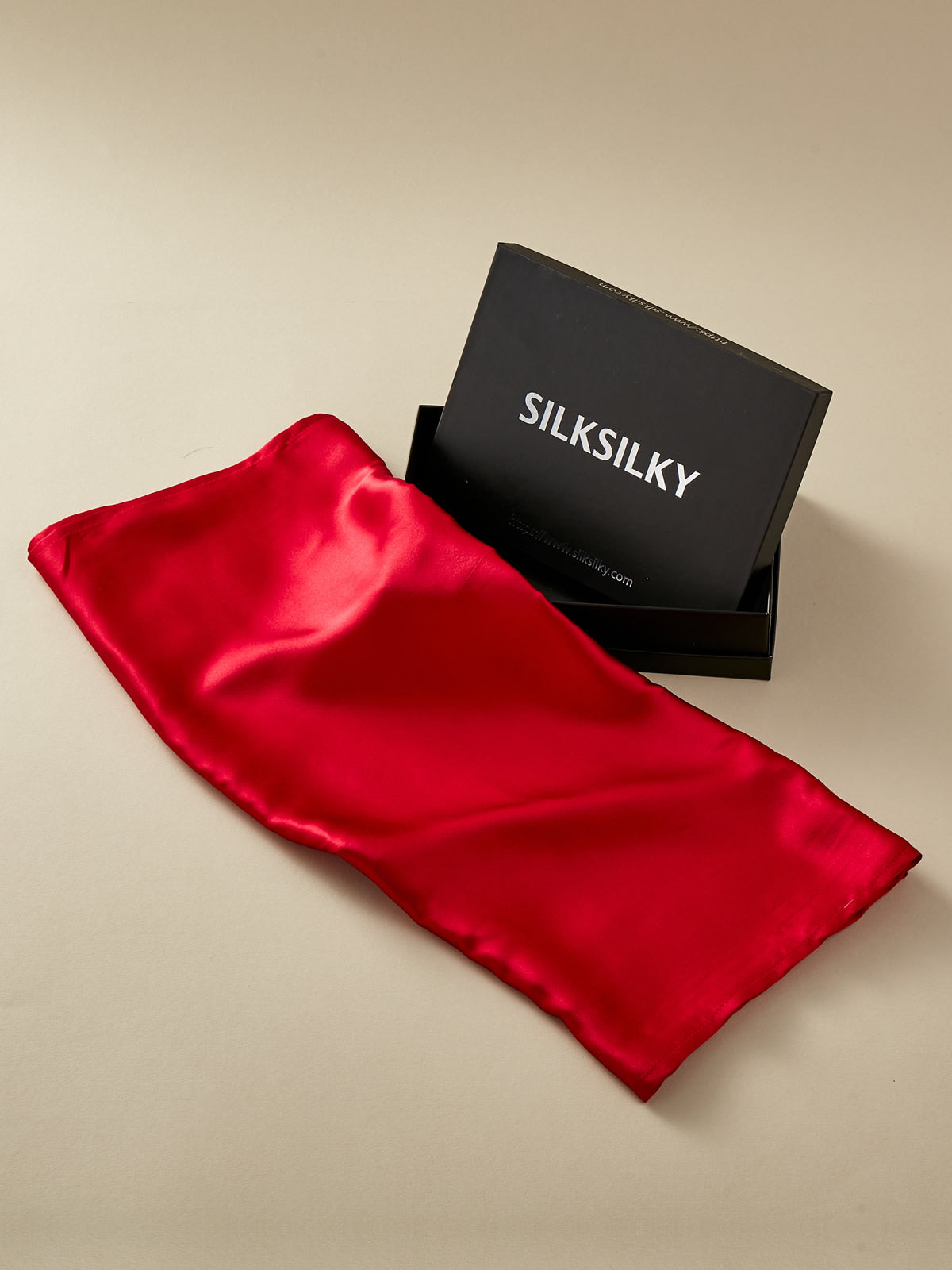 SilkSilky FR Pure Soie Scarf Rouge 001