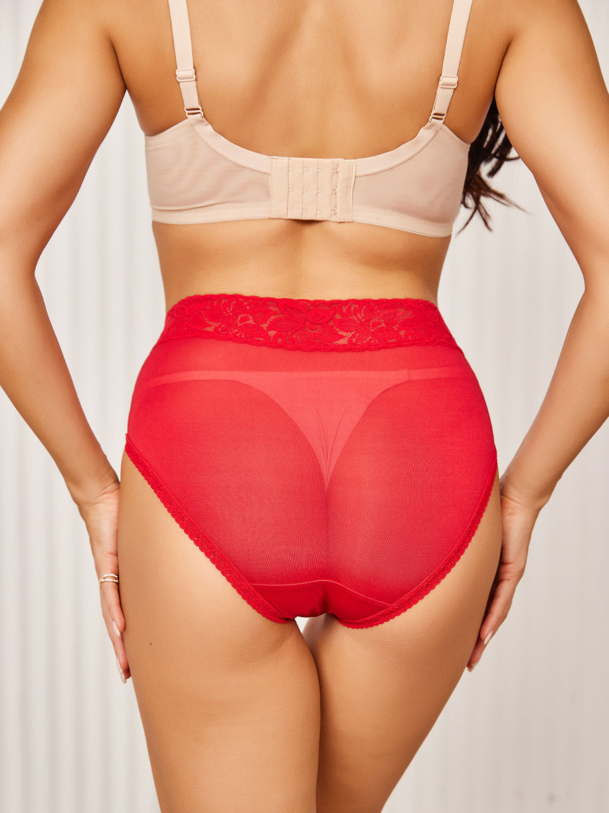 SilkSilky FR Soie Tricotée Panty Rouge 004