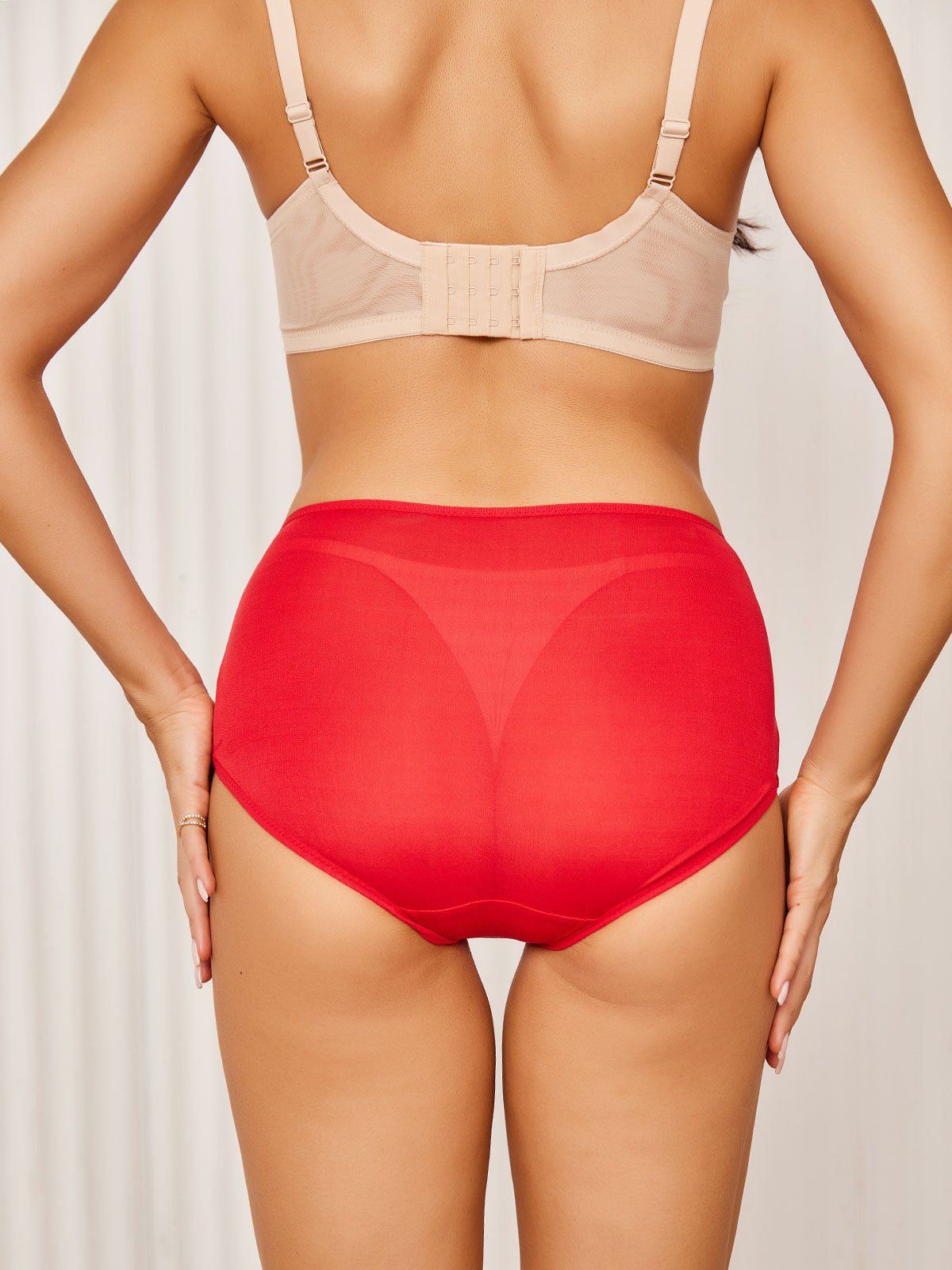 SilkSilky FR Soie Tricotée Panty Rouge 005