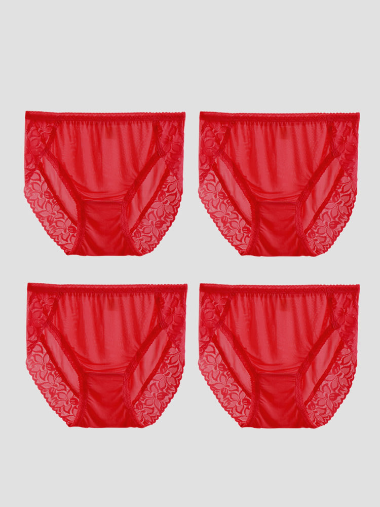 SilkSilky FR Soie Tricotée Panty Rouge 004